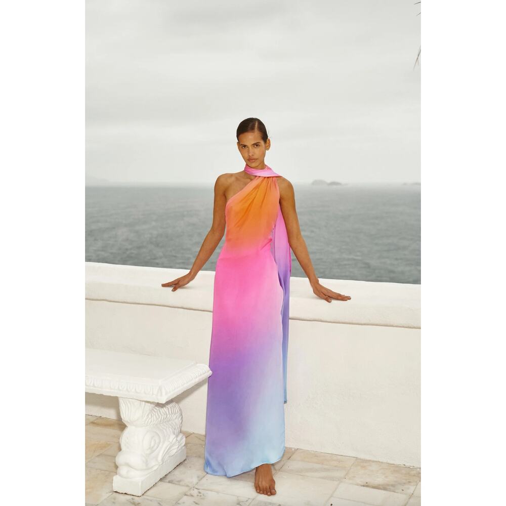 Baobab Collection Ombre Maxi Dress in Orange Pink Purple Blue